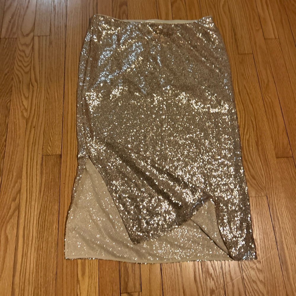 Gold sequin skirt